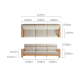 Linspire Mellow Solid Wood 3.5-Seater Sofa with Ottoman, Natural & White