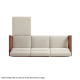 Linspire Mellow Solid Wood 3.5-Seater Sofa with Ottoman, Walnut & White