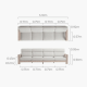 Linspire Mellow Solid Wood 4-Seater Sofa, Walnut & White