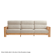Linspire Mellow Solid Wood 3.5-Seater Sofa, Natural & White
