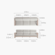 Linspire Mellow Solid Wood 3-Seater Sofa, Walnut & White