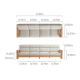 Linspire Mellow Solid Wood 4-Seater Sofa with Ottoman, Natural & White