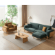 Linspire Verdant Solid Wood 4-Seater Sofa with Ottoman