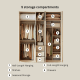 Linspire Ripple 5-Glass/Panel Door Wardrobe with Top Cabinet