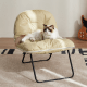 Linspire Mirage Leather Folding Chair, Beige
