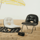Linspire Mirage Leather Folding Chair, Beige