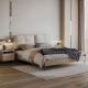 Linspire Vanko Leathaire Small Queen Bed Frame & Bedside Table Set