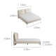 Linspire Vanko Leathaire Small Queen Bed Frame & Bedside Table Set