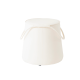 Linspire Kabos Leather Ottoman, Ivory