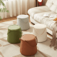 Linspire Kabos Leather Ottoman, Ivory