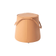 Linspire Kabos Leather Ottoman, Pastel Orange