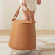 Linspire Kabos Leather Ottoman, Pastel Orange
