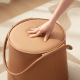 Linspire Kabos Leather Ottoman, Pastel Orange