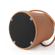 Linspire Kabos Leather Ottoman, Pastel Orange