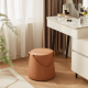 Linspire Kabos Leather Ottoman, Pastel Orange