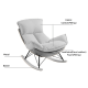 Linspire Ubel Rocking Chair, Green & Cool White