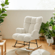 Linspire Evans Boucle Rocking Chair, White