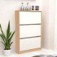 Loft Ensio Shoe Cabinet with 3 compartments, 60x17CM, White stained oak veneer