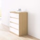 Loft Ensio Chest of 4 drawers, White & Light Wood