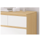 Loft Ensio Chest of 6 drawers, 80x48x123CM, White stained oak veneer