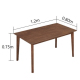 Loft Hansan Dining Table with 4 chairs, Walnut, 120x80x75cm