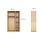 Loft Japandi Wardrobe, 120x51.5CM, White stained oak veneer