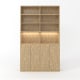 Loft Kiri Bookcase with 4 Doors, 1.2m, Light Wood