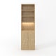 Loft Kiri Bookcase with 2 Doors, 0.6m, Light Wood