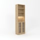 Loft Kiri Bookcase with 2 Glass Doors, 0.6m, Light Wood