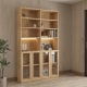 Loft Kiri Bookcase with 4 Glass Doors, 1.2m, Light Wood