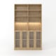 Loft Kiri Bookcase with 4 Glass Doors, 1.2m, Light Wood