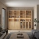 Loft Kiri Bookcase with 4 Glass Doors, 1.2m, Light Wood