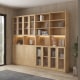 Loft Kiri Bookcase with 4 Glass Doors, 1.2m, Light Wood