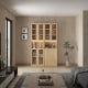 Loft Kiri Bookcase with 4 Glass Doors, 0.6m, Light Wood