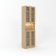 Loft Kiri Bookcase with 4 Glass Doors, 0.6m, Light Wood