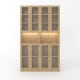 Loft Kiri Bookcase with 8 Glass Doors, 1.2m, Light Wood