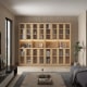 Loft Kiri Bookcase with 8 Glass Doors, 1.2m, Light Wood