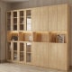 Loft Kiri Bookcase with 8 Glass Doors, 1.2m, Light Wood