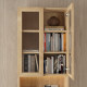 Loft Kiri Bookcase with 4 Doors, 1.2m, White & Light Wood