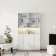 Loft Kiri Bookcase with 4 Doors, 1.2m, White