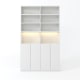 Loft Kiri Bookcase with 4 Doors, 1.2m, White