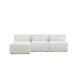 MODE Bravo 4-Seater Armless Modular Sofa with Chaise, Boucle, Cream White