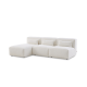 MODE Bravo 4-Seater Armless Modular Sofa with Chaise, Boucle, Cream White