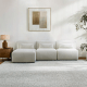 MODE Bravo 4-Seater Armless Modular Sofa with Chaise, Boucle, Cream White