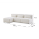 MODE Bravo 4-Seater Armless Modular Sofa with Chaise, Boucle, Cream White