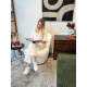MODE Domi Boucle Swivel Chair, Pearly White