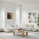 MODE Bravo 5-Seater Modular Corner Sofa with Arm, Boucle, Cream White