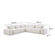 MODE Bravo 5-Seater Modular Corner Sofa with Arm, Boucle, Cream White