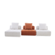 MODE Rubik 4-Seater Modular Sofa with Chaise, Oatmeal & Burnt Orange
