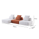 MODE Rubik 4-Seater Modular Sofa with Chaise, Oatmeal & Burnt Orange
